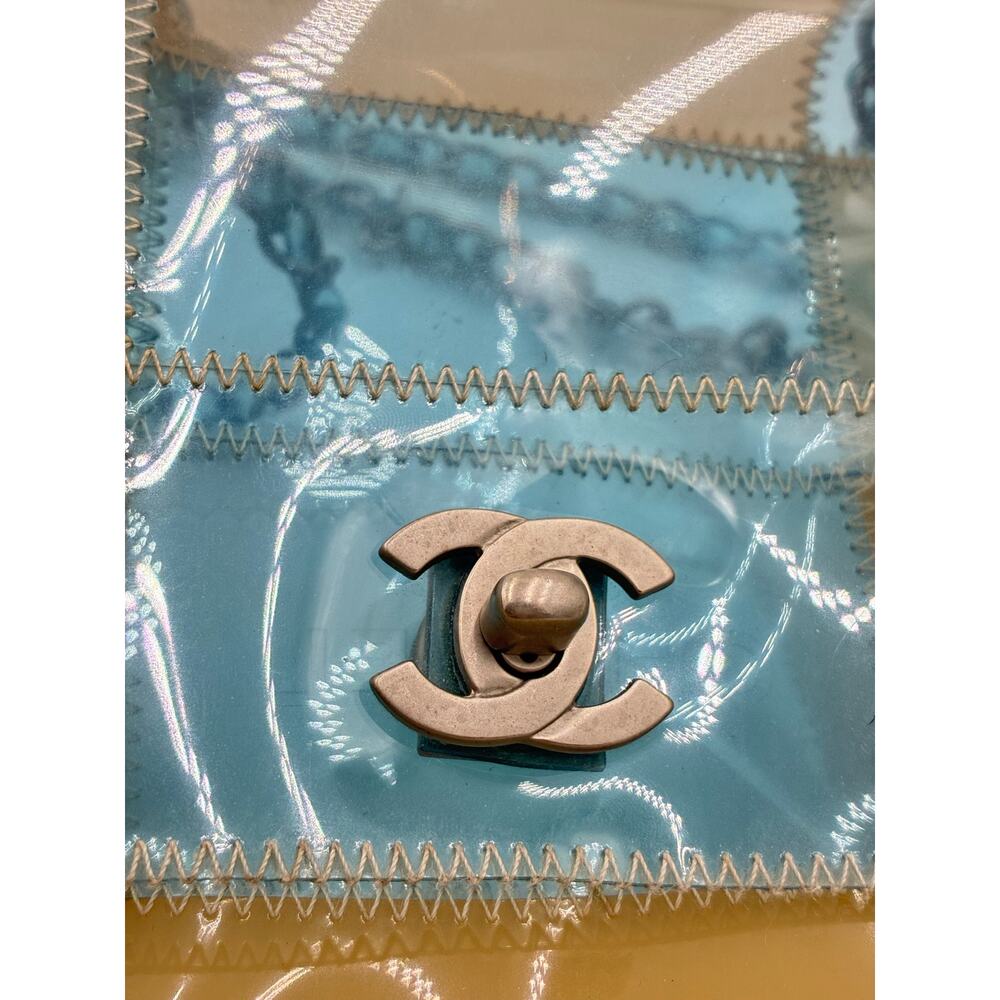 Chanel CC Chocolate Bar Blue/Beige Chain Shoulder Bag - Picture 8 of 11